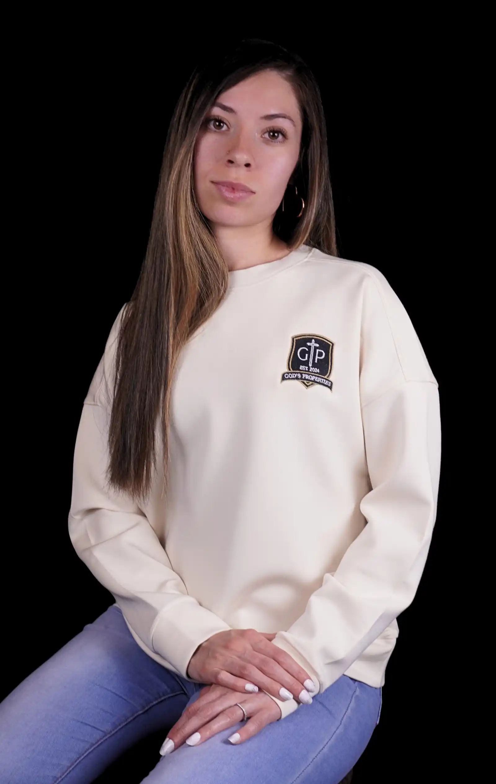 Cream GP Shield Sweatshirt